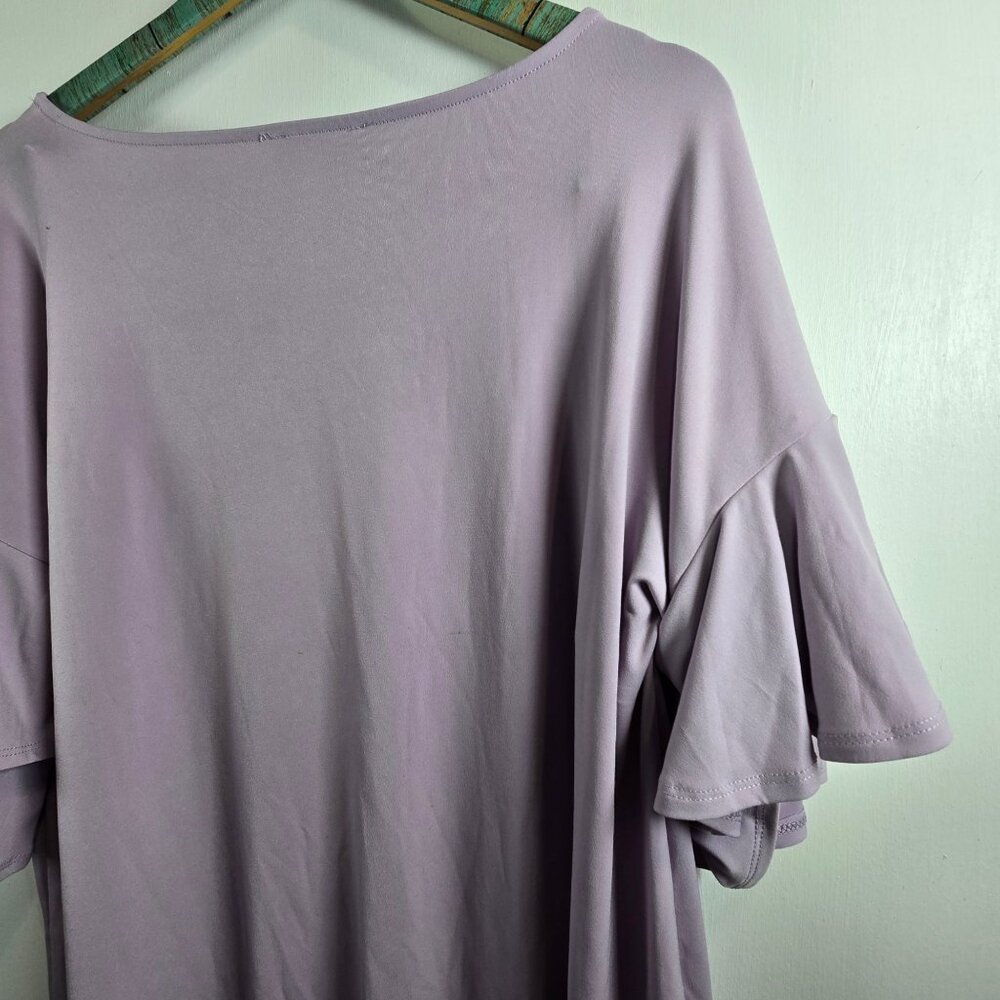 Zenana, Springy, Double Ruffle Layered Slv, Lavendar, Top, Boutique, Sz 1X, NWOT - Picture 5 of 7